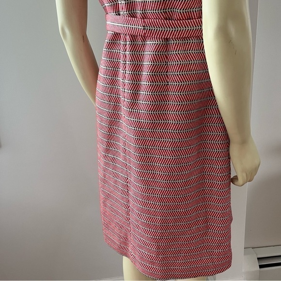 Jcrew Women’s Italian Tie Waist Dress in Tweed Sleeveless Red Tan Black 8T - Picture 7 of 12